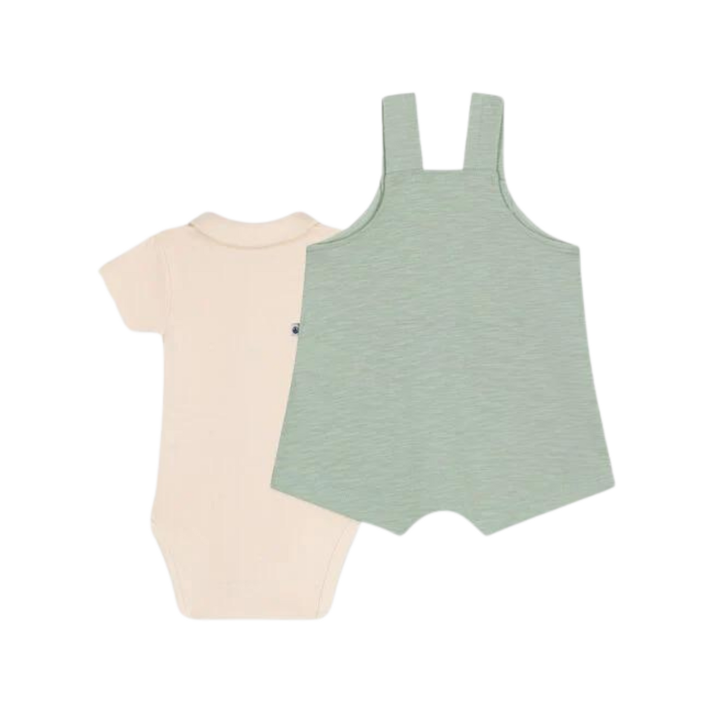 Petit Bateau - 2-teiliges Set aus Latzhose und Body mit Kragen