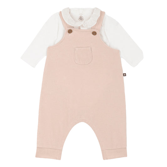 Petit Bateau - 2-teiliges Set aus Latzhose mit Knöpfen und Body