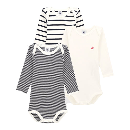 Petit Bateau - 3-teiliges Body-Set gestreift