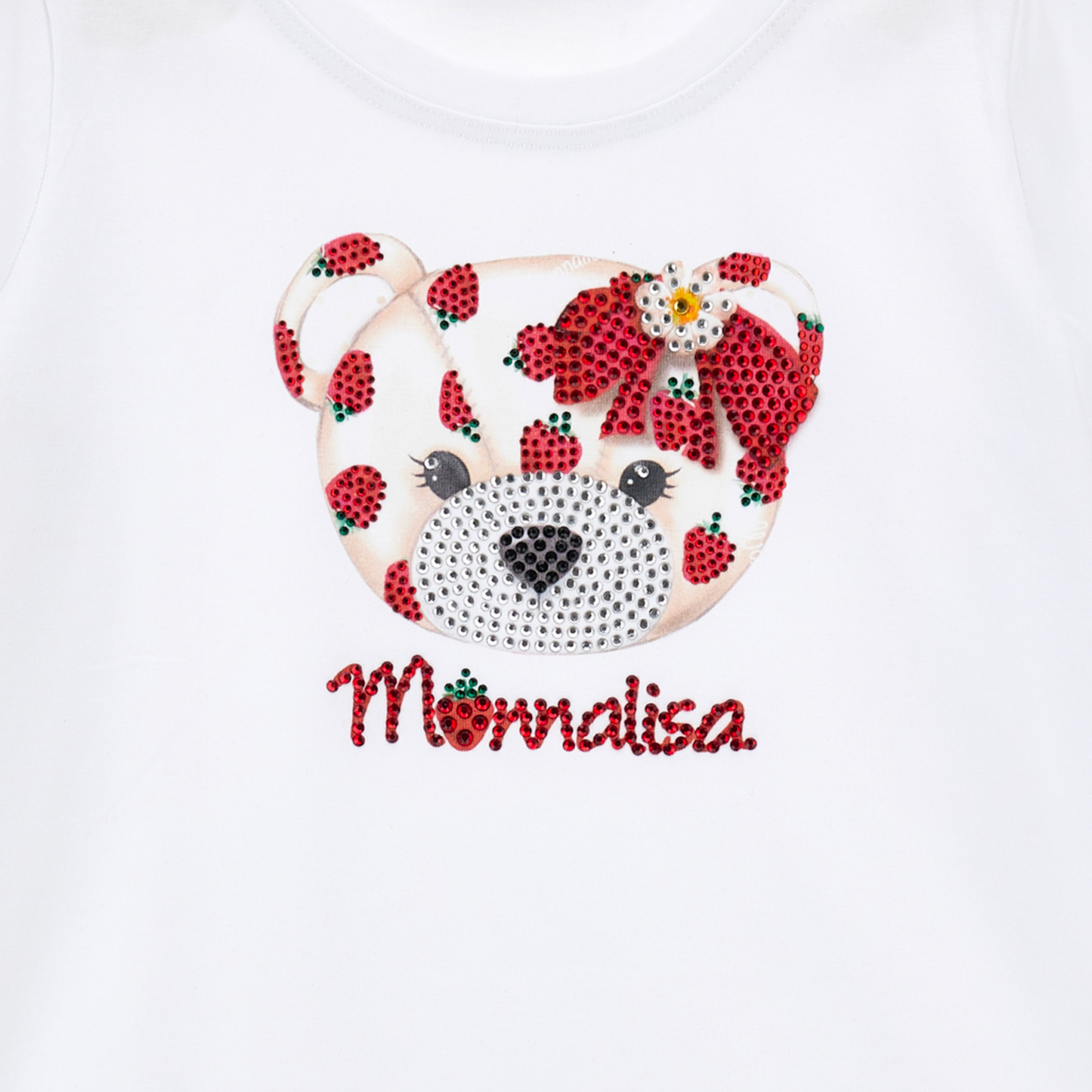 MONNALISA - Jersey-Shirt mit Bären-Print und Strass