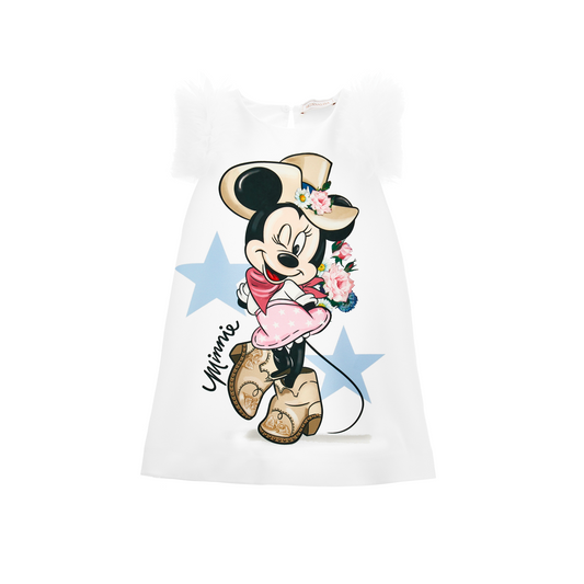 MONNALISA - Kreppkleid mit Minnie Mouse-Print