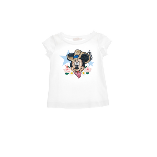 MONNALISA - T-Shirt mit Minnie Mouse-Print und Strass