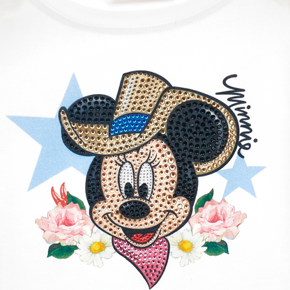 MONNALISA - T-Shirt mit Minnie Mouse-Print und Strass