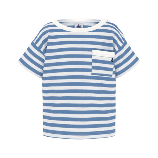 Petit Bateau - T-Shirt mit Streifen und Brusttasche
